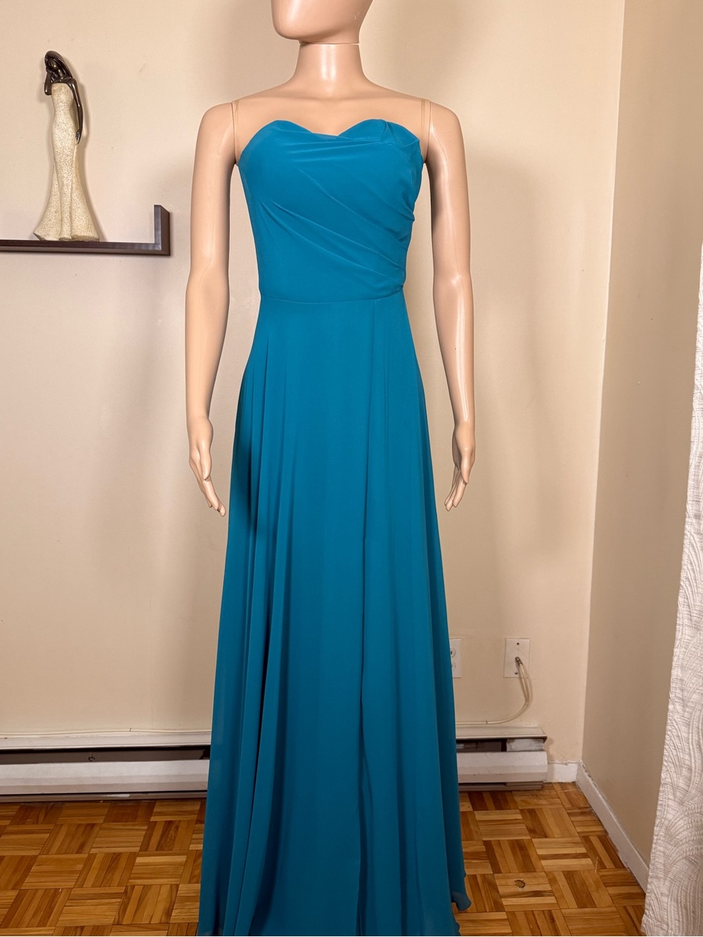 Strapless Teal Evening Gown
